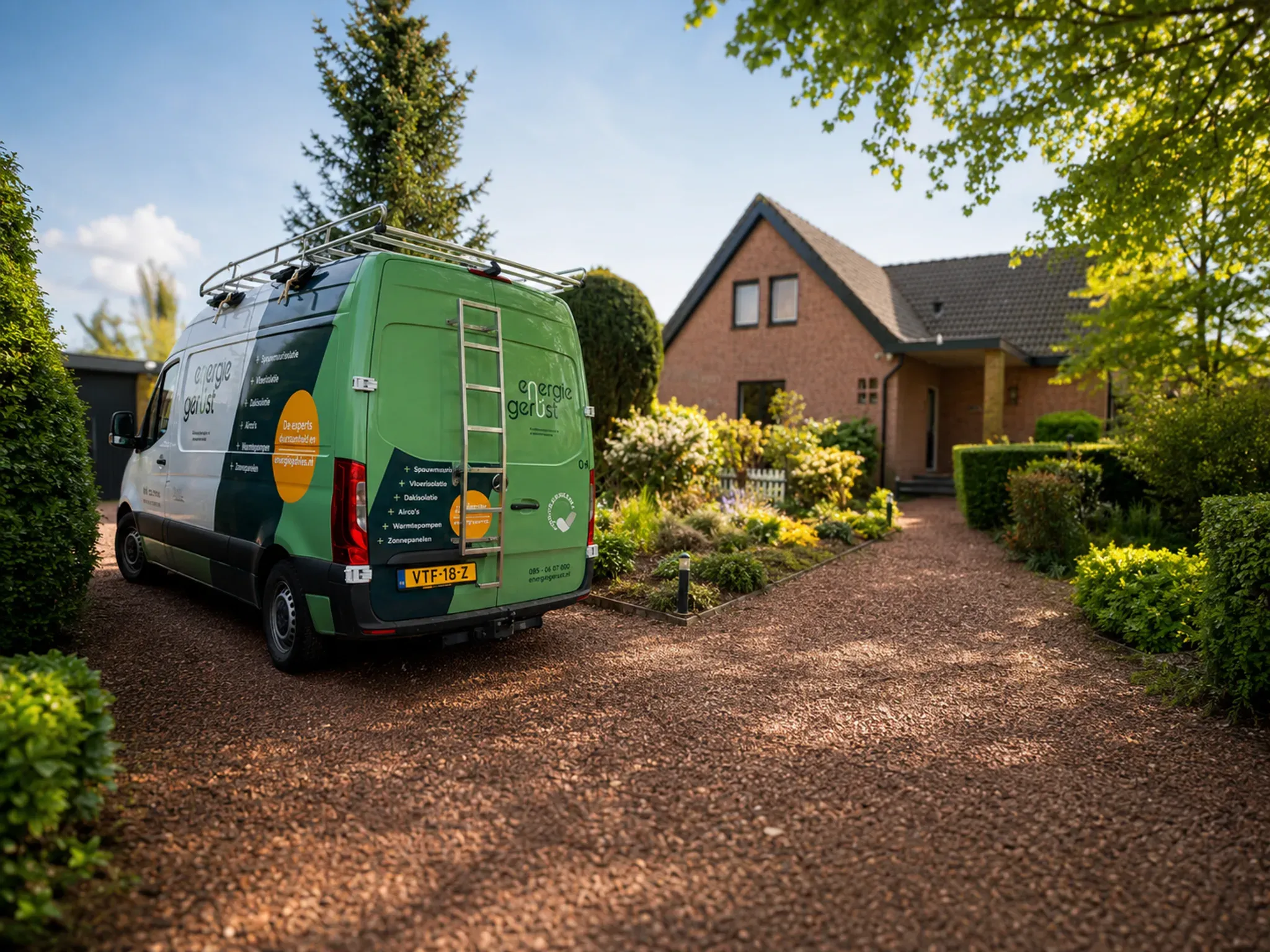 Een bus van GerustGroep voor een Nederlandse woning, klaar voor verbouwing en verduurzaming